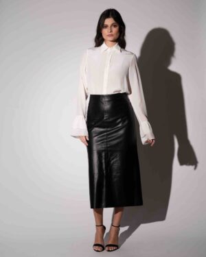 Saia midi Vitória Preto