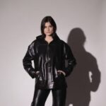 Casaco oversize de couro Dumenti inverno 2026 preto verde oliva vinho