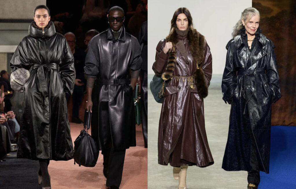 trench coat de couro feminino look inverno elegante